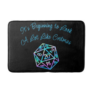RPG Critmas Holo Fantasy Tabletop Gamer Dice Badrumsmatta