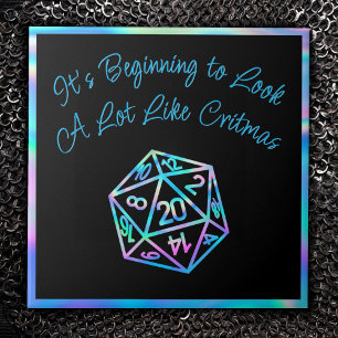 RPG Critmas Holo Fantasy Tabletop Gamer Dice Kakelplatta