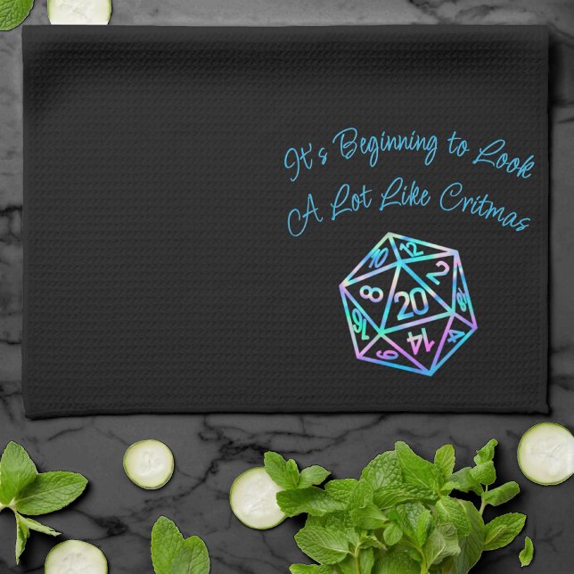 RPG Critmas | Holo Fantasy Tabletop Gamer Dice Kökshandduk (Skapare uppladdad)