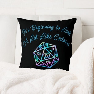 RPG Critmas Holo Fantasy Tabletop Gamer Dice Kudde