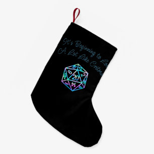 RPG Critmas Holo Fantasy Tabletop Gamer Dice Liten Julstrumpa