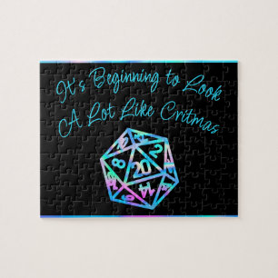 RPG Critmas Holo Fantasy Tabletop Gamer Dice Pussel