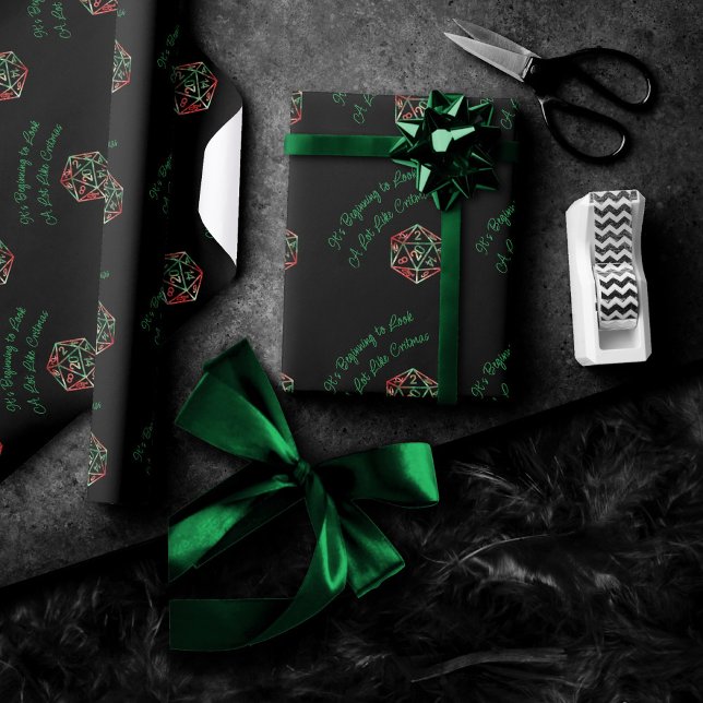 RPG Critmas | JULAFTON Fantasy Tabletop Gamer Dice Presentpapper (Skapare uppladdad)
