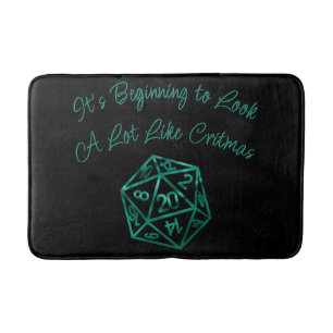 RPG Critmas   Teal Grönt Tabletop Retro Gamer Dice Badrumsmatta