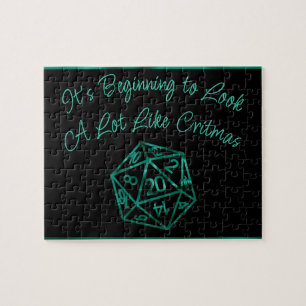 RPG Critmas   Teal Grönt Tabletop Retro Gamer Dice Pussel