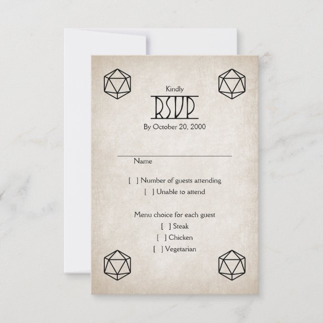 RPG D20-spelare Bröllop OSA Kort (Framsida)