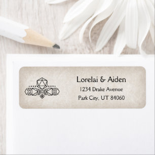RPG D20-spelare Bröllop Returadress Etikett