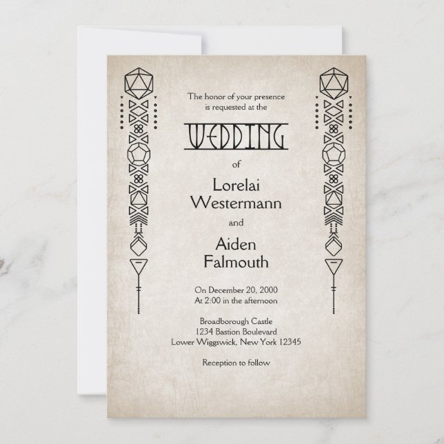 RPG D20 Valfri Färg Gamer Bröllop Inbjudningar (Framsida)