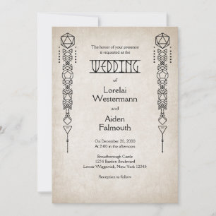 RPG D20 Valfri Färg Gamer Bröllop Inbjudningar