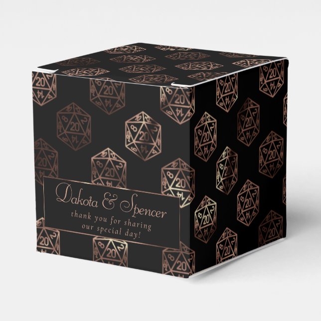 RPG Dice | Anpassningsbarna Copper Fantasy Tableto Presentaskar (Framsidan Sidan)