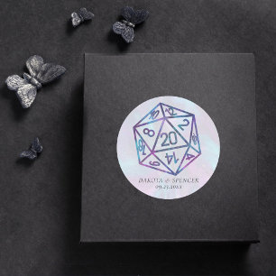 RPG Dice   Anpassningsbarna Nebula Fantasy Tableto Runt Klistermärke