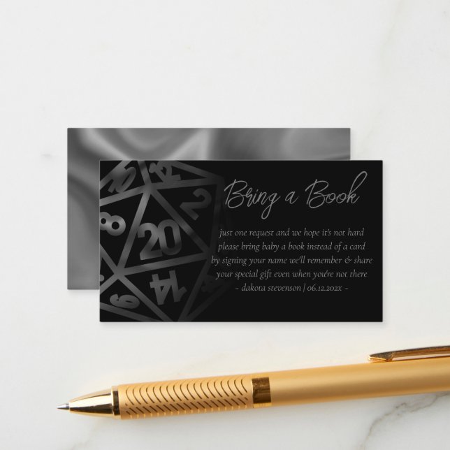 RPG Dice | Begäran om Fantasy Tabletop Gamer Bok Tilläggskort (Fram/Back In Situ)