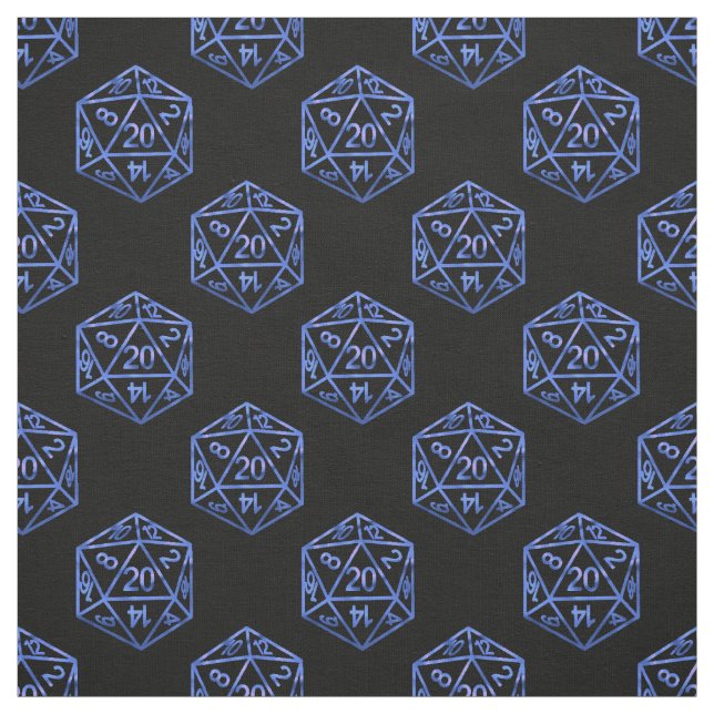 RPG Dice | Blue Fantasy Retro Tabletop PnP Gamer Tyg (Provkarta)
