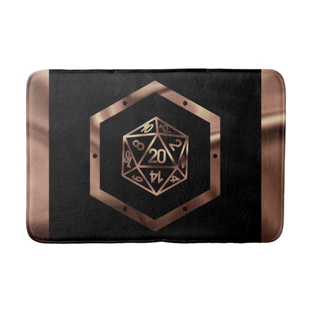 RPG Dice | Copper Fantasy Retro Tabletop PnP Gamer Badrumsmatta (Framsidan)