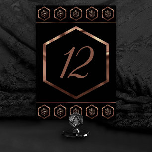 RPG Dice   Copper Fantasy Retro Tabletop PnP Gamer Bordsnummer