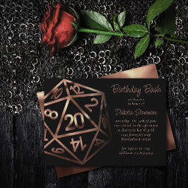 RPG Dice | Copper Fantasy Retro Tabletop PnP Gamer Inbjudningar