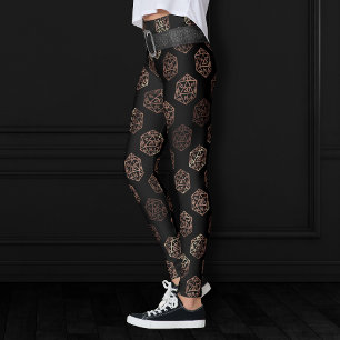 RPG Dice   Copper Fantasy Retro Tabletop PnP Gamer Leggings