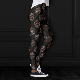 RPG Dice | Copper Fantasy Retro Tabletop PnP Gamer Leggings