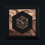 RPG Dice | Copper Fantasy Retro Tabletop PnP Gamer Minnesask<br><div class="desc">Det är alltid GAME ON, så välj ditt vapen och rullningsinitiativ.. En novelty GEEK CHIC gamer bröllop/party tema perfekt för alla old school-bordsbord, RPG-penna och papper (PnP) fantasyrollspelare med 20 sidor lång polyhedraldisk med en naturlig 20-roll för den rollande magiska trollkarlsskiktet av drakar eller dungemästare (DM/GM) i ditt liv! För...</div>