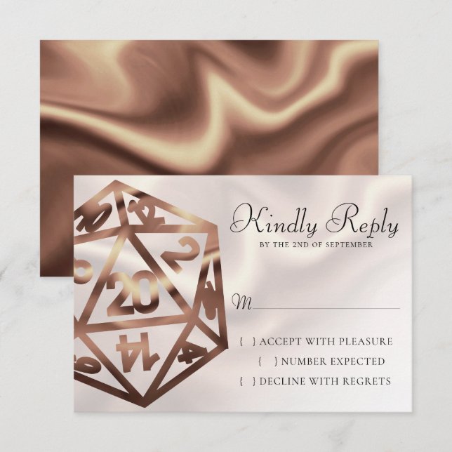 RPG Dice | Copper Fantasy Retro Tabletop PnP Gamer OSA Kort (Fram/baksida)