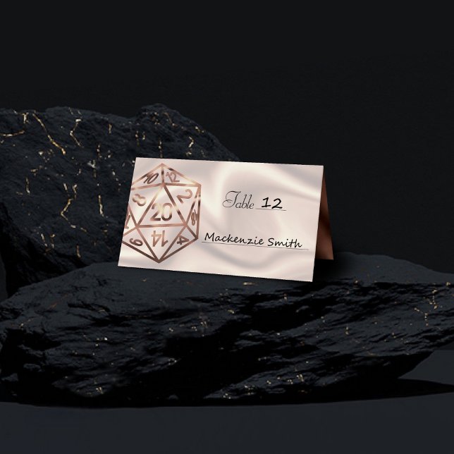 RPG Dice | Copper Fantasy Retro Tabletop PnP Gamer Placeringskort (Skapare uppladdad)