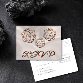RPG Dice | Copper Fantasy Tabletop Gamer OSA Inbjudan Vykort