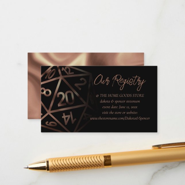 RPG Dice | Copper Fantasy Tabletop Gamer Registry Tilläggskort (Fram/Back In Situ)