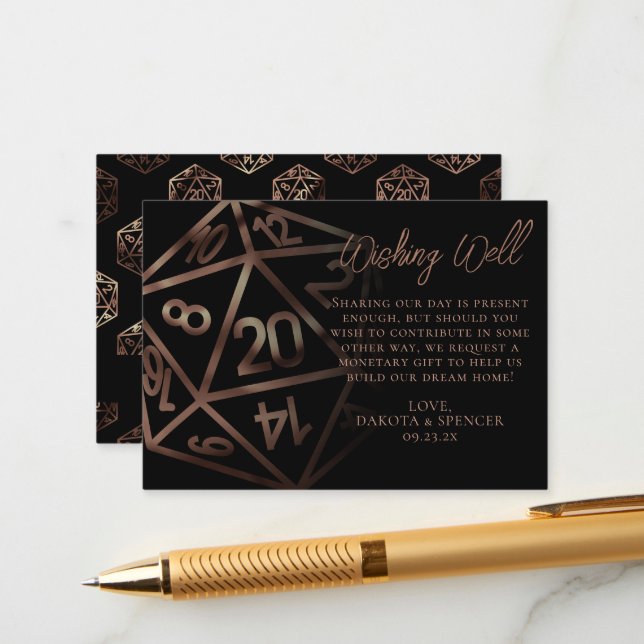 RPG Dice | Copper Fantasy Tabletop Gamer Wishlist Tilläggskort (Fram/Back In Situ)