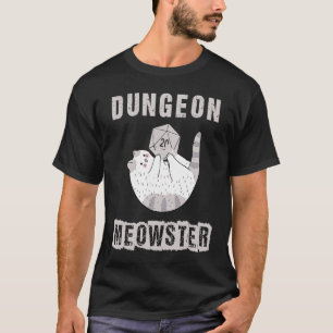 RPG Dice D20 Polyhedral från Nerdy Dungeon Meowste T Shirt