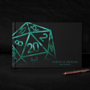 RPG Dice   Emerald Fantasy Tabletop Gamer Anpassni Gästböcker