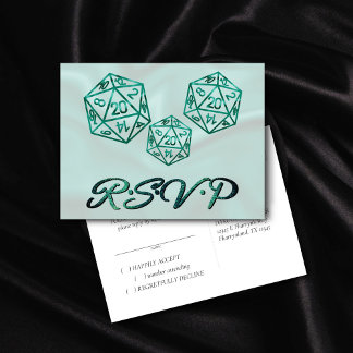 RPG Dice | Emerald Fantasy Tabletop Gamer OSA Inbjudan Vykort