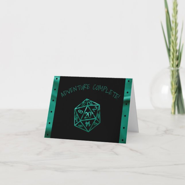 RPG Dice | Emerald Fantasy Tabletop Gamer Photo Tack Kort (Framsida)