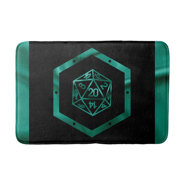 RPG Dice | Emerald Fantasy Tabletop Retro Gamer Badrumsmatta (Framsidan)