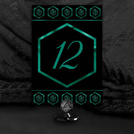 RPG Dice | Emerald Fantasy Tabletop Retro Gamer Bordsnummer