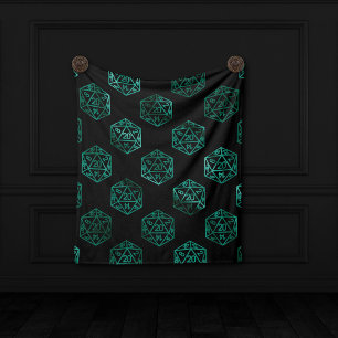 RPG Dice   Emerald Fantasy Tabletop Retro Gamer Fleecefilt