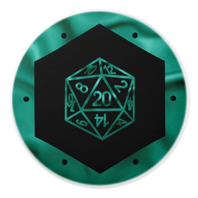 RPG Dice | Emerald Fantasy Tabletop Retro Gamer Knopp (Framsidan)