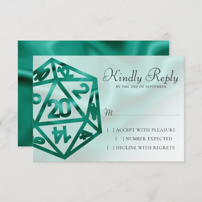 RPG Dice | Emerald Fantasy Tabletop Retro Gamer OSA Kort (Fram/baksida)