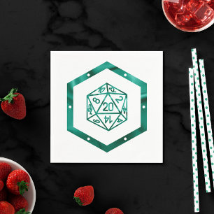 RPG Dice   Emerald Fantasy Tabletop Retro Gamer Pappersservett