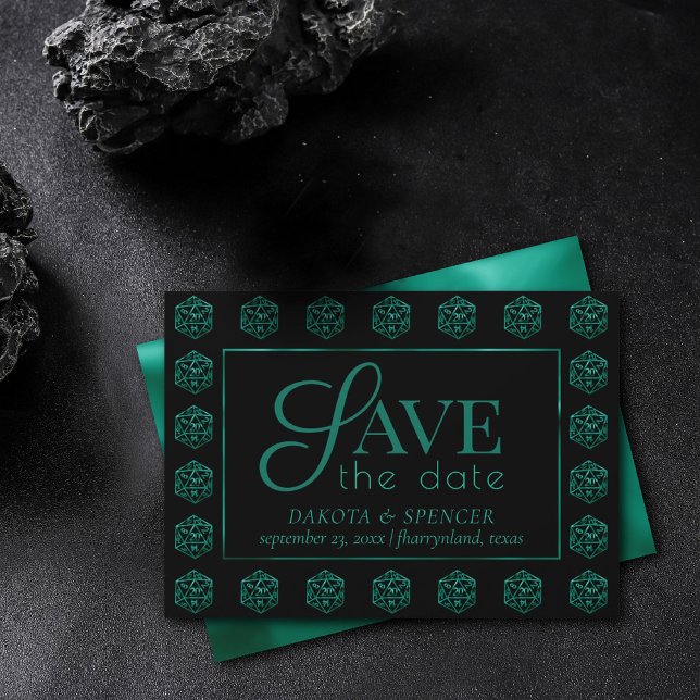 RPG Dice | Emerald Fantasy Tabletop Retro Gamer Spara Datumet (Skapare uppladdad)