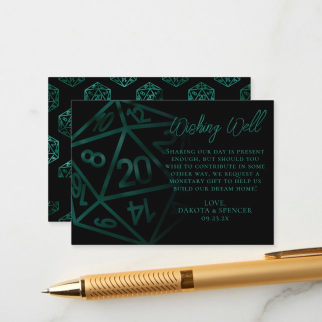 RPG Dice | Emerald Tabletop Gamer Wishing-brunn Tilläggskort (Fram/Back In Situ)