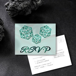 RPG Dice | Emerald Tabletop PnP Gamer Entree OSA Inbjudan Vykort