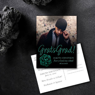 RPG Dice   Emerald Tabletop Retro Gamer Studenten Meddelande Vykort