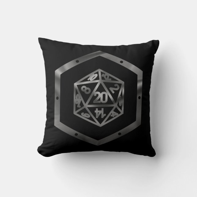 RPG Dice | Fantasy Old school Tabletop Retro Gamer Kudde (Framsida)