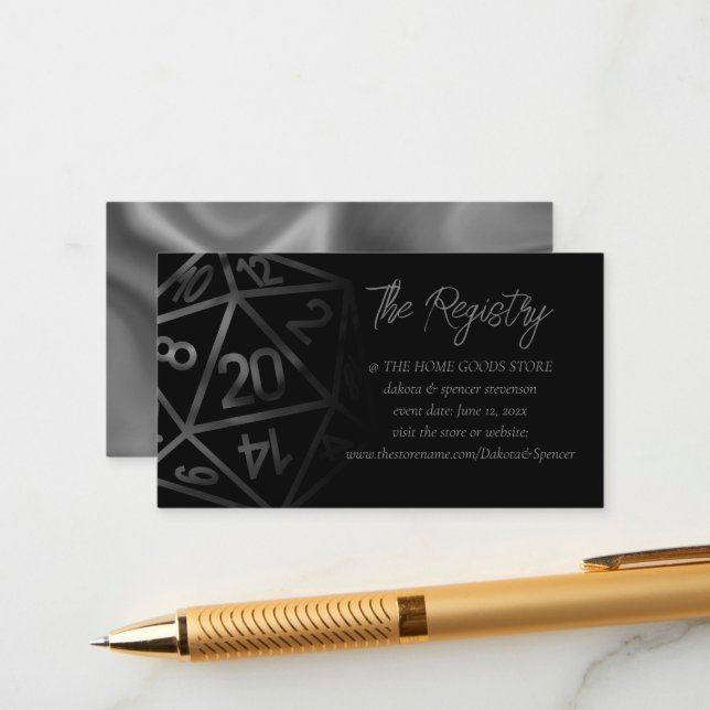 RPG Dice | Fantasy Retro Tabletop Gamer Registry Tilläggskort (Fram/Back In Situ)