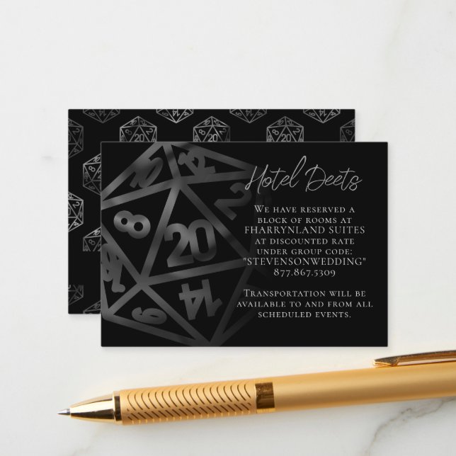 RPG Dice | Fantasy Tabletop Gamer Hotel Detail Tilläggskort (Fram/Back In Situ)