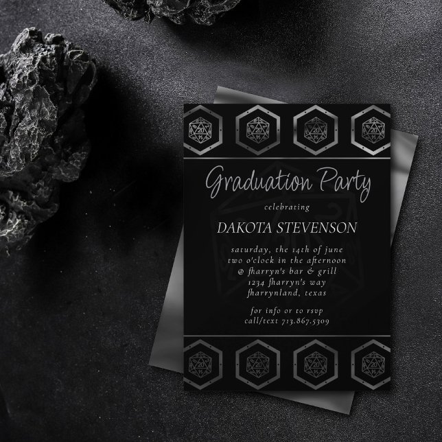 RPG Dice | Fantasy Tabletop Retro PnP Gamer Party Inbjudningar (Skapare uppladdad)