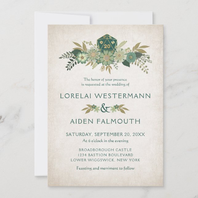 RPG Dice Gamer bröllopsinbjudan Inbjudningar (Framsida)