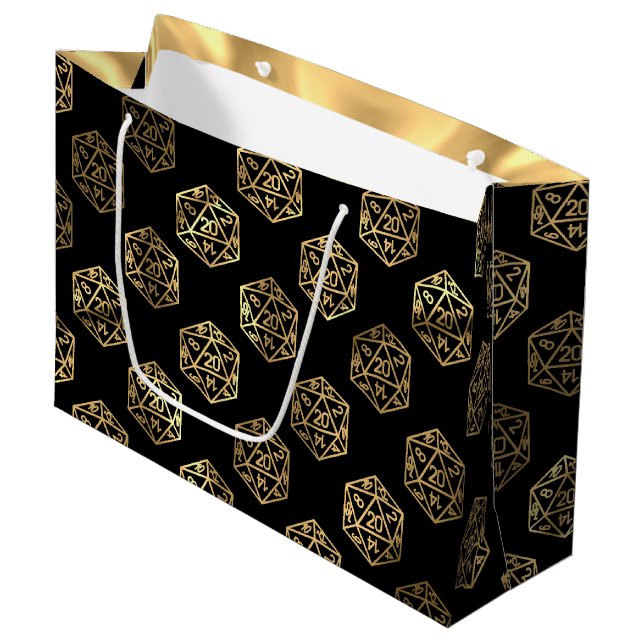 RPG Dice | Guld Fantasy Retro Tabletop PnP Gamer (Framsidan Vinklad)