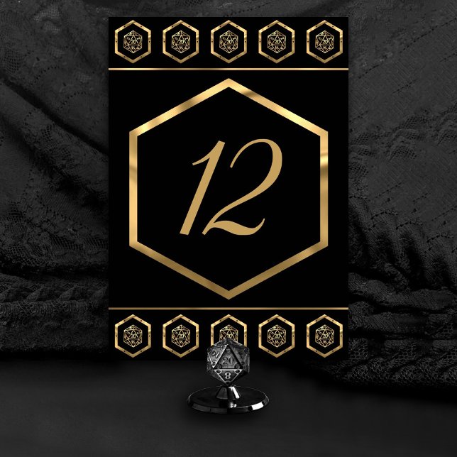 RPG Dice | Guld Fantasy Retro Tabletop PnP Gamer Bordsnummer (Skapare uppladdad)