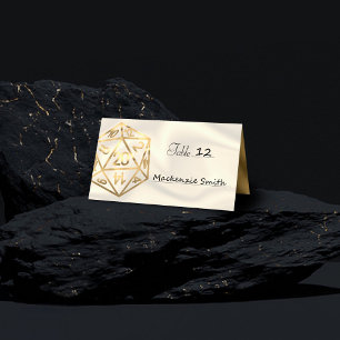 RPG Dice   Guld Fantasy Retro Tabletop PnP Gamer Placeringskort